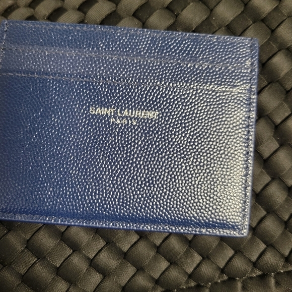 YSL Saint Laurent Paris Card Holder Navy NEW 100% Authentic - Picture 1 of 5